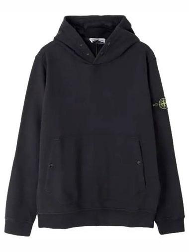 Brushed cotton fleece snap hoodie regular fit - STONE ISLAND - BALAAN 1