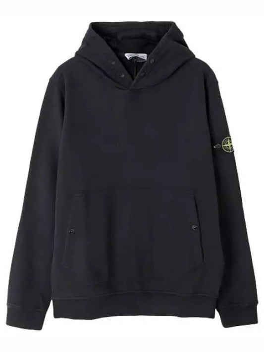 Brushed Cotton Fleece Snap Hoodie Regular Fit Men - STONE ISLAND - BALAAN 1