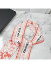 CC Logo Flower Pattern Print Silk Slim Bandeau Twilly Petite Scarf Orange AA8141 - CHANEL - BALAAN 6