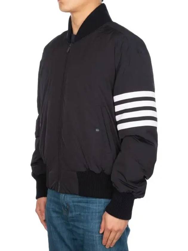 Poly Twill 4-Bar Oversized Knit Down Bomber Jacket Navy - THOM BROWNE - BALAAN 5