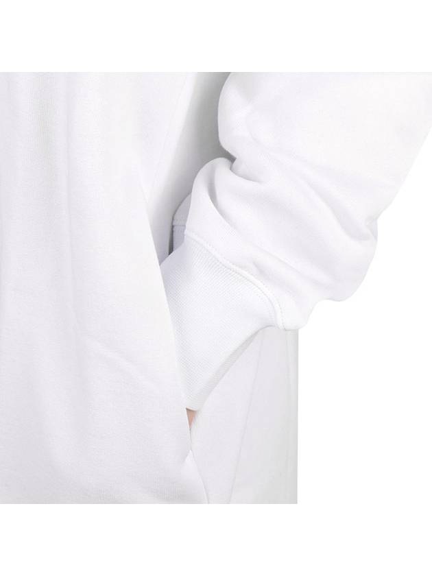 Brushed Logo Cotton Midi Dress White - MSGM - 9