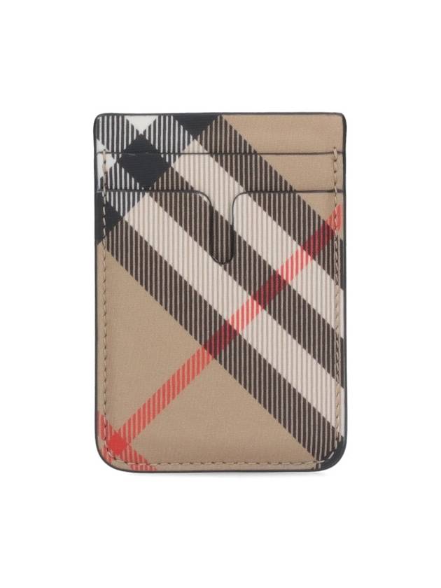 Check Magnetic Card Wallet Sand - BURBERRY - BALAAN 2