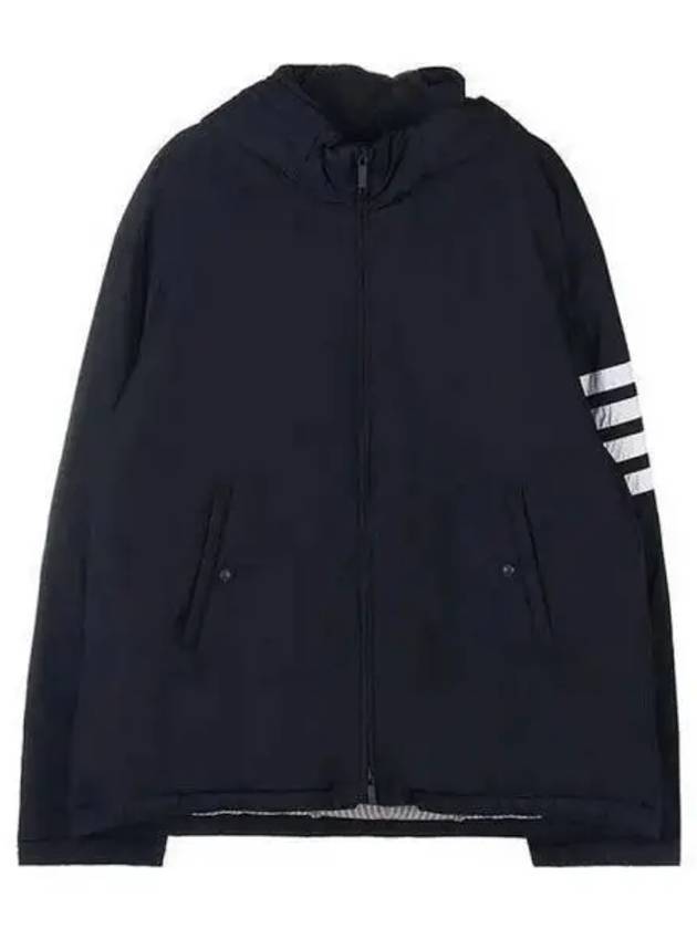 Diagonal armband down fill hooded jacket navy MJD102X 07259 - THOM BROWNE - BALAAN 1