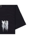 Logo Print Perforated Short Sleeve T-Shirt Black - Y-3 - BALAAN 9