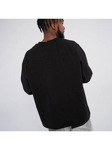 Unbalanced neck boxy sweatshirt Black - TENER - BALAAN 1