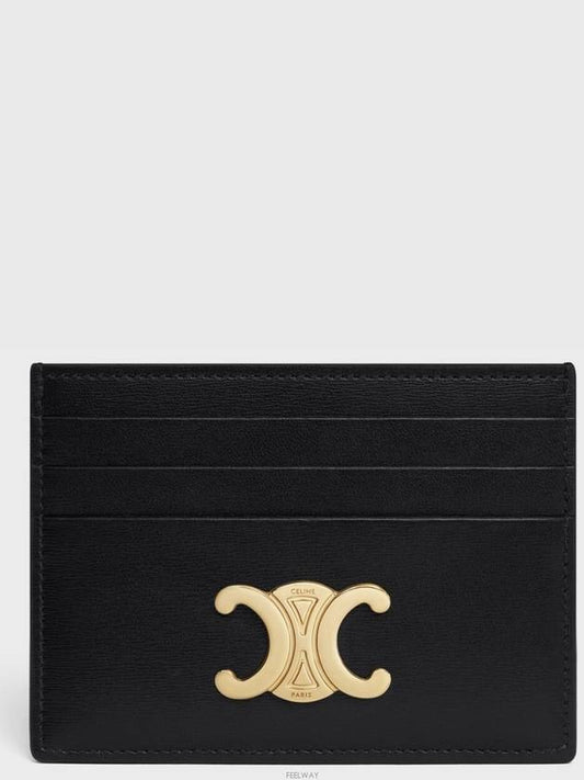 Triomphe Shiny Calfskin Card Wallet Black - CELINE - BALAAN 2