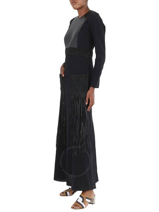 Chloe Ladies Black Crochet-Trim Long Dress, Brand Size 38 (US Size 6) - CHLOE - BALAAN 3