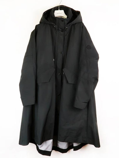 Amance Hoodie Long Parka Black - MONCLER - BALAAN 2