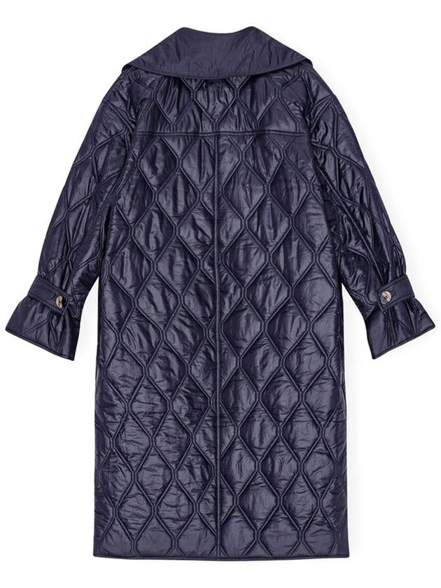 Quilted Double Coat Navy - GANNI - BALAAN 3