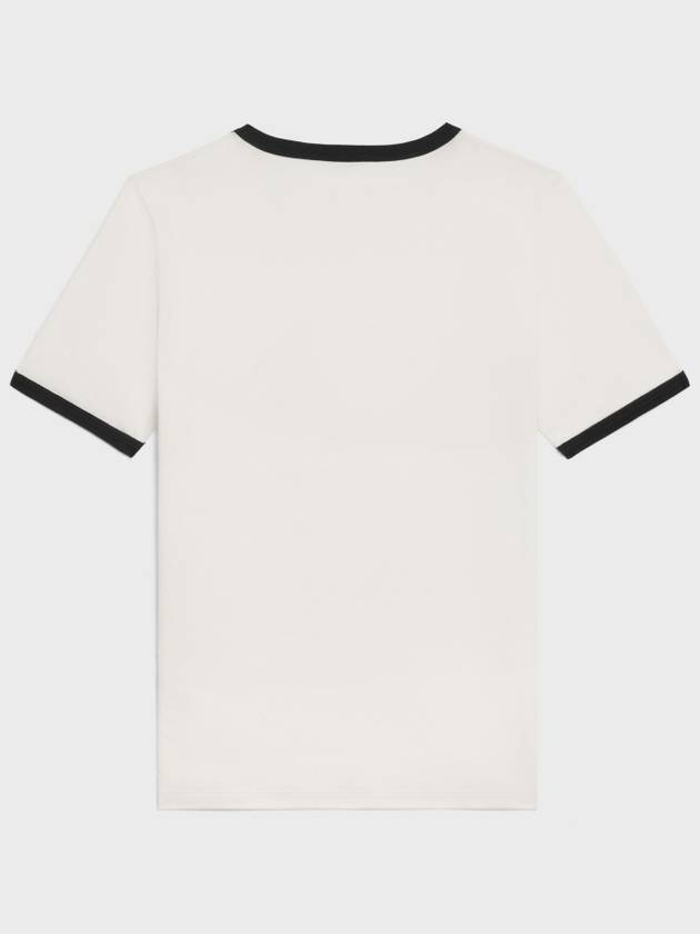 Flocking Logo Cotton Short Sleeve T-Shirt Cream - CELINE - BALAAN 3