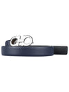 Reversible Gancini Leather Belt Black Blueberry - SALVATORE FERRAGAMO - BALAAN 2