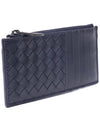 Intrecciato Zipper Card Wallet Navy - BOTTEGA VENETA - BALAAN.