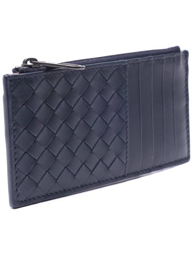 Intrecciato Zipper Card Wallet Navy - BOTTEGA VENETA - BALAAN 4