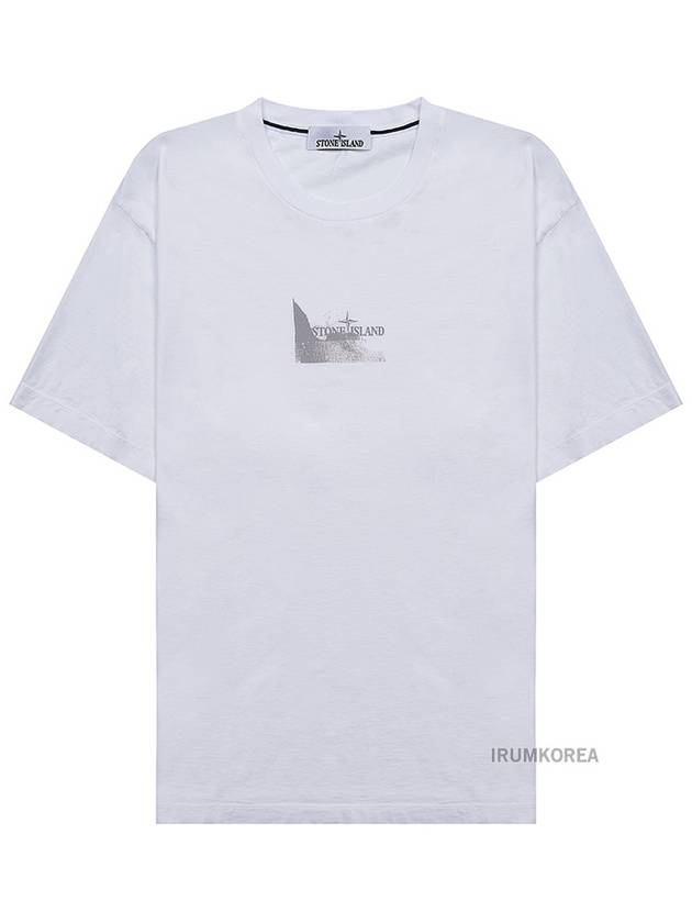 Logo Print Short Sleeve T-Shirt White - STONE ISLAND - BALAAN 10