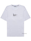 Logo Print Short Sleeve T-Shirt White - STONE ISLAND - BALAAN 9