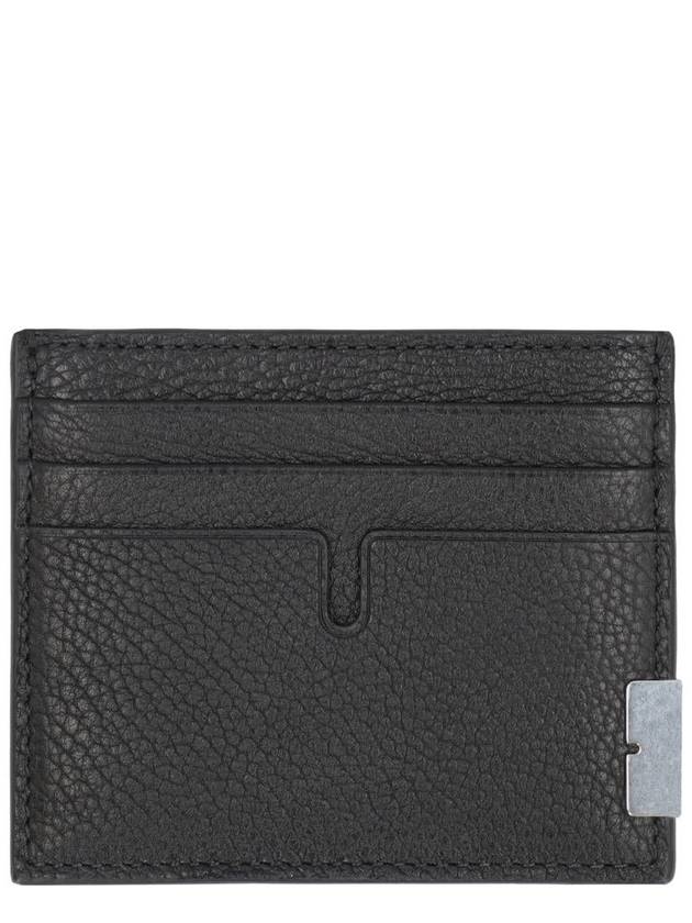 Grained Leather Card Wallet Black - BURBERRY - BALAAN 2