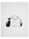 Medium Brique Saffiano Leather Cross Bag White - PRADA - BALAAN 1