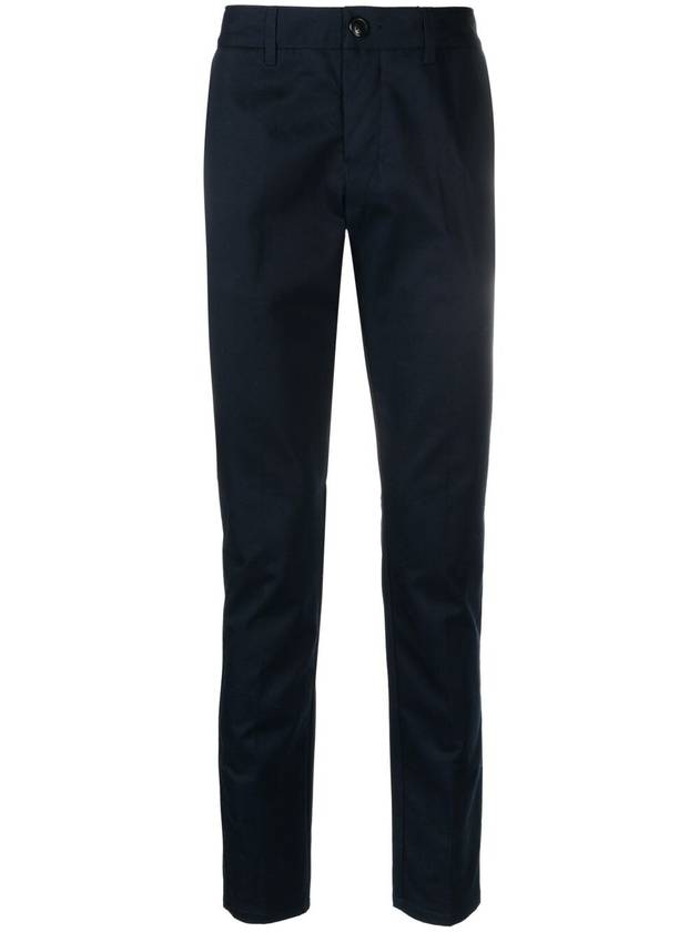 Mid-Rise Cotton Straight Pants Navy - AMI - BALAAN 3