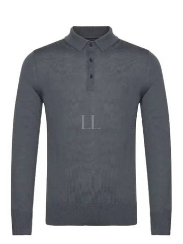 Men s Collar Long Sleeve T Shirt MK005D BEETLE BLUE - ALLSAINTS - BALAAN 1