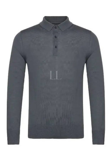 Men s Collar Long Sleeve T Shirt MK005D BEETLE BLUE - ALLSAINTS - BALAAN 1