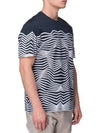 Zigzag intarsia short sleeve t shirt navy - NEIL BARRETT - BALAAN 3