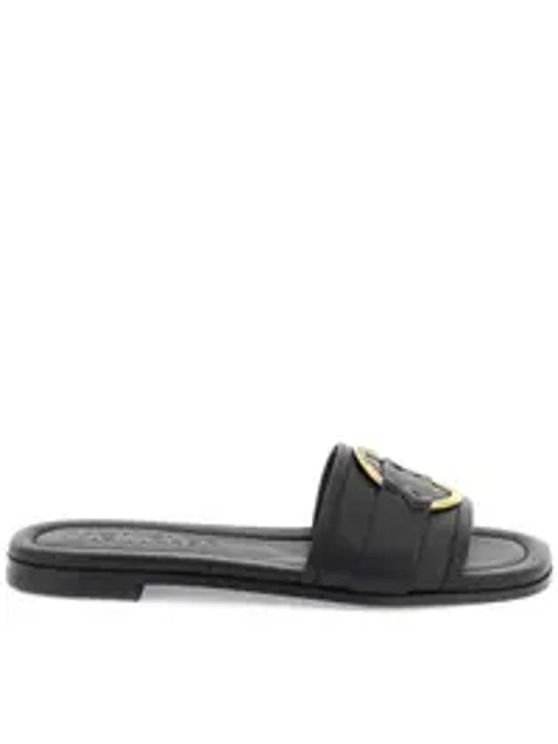 Bell Leather Slippers Black - MONCLER - BALAAN 1