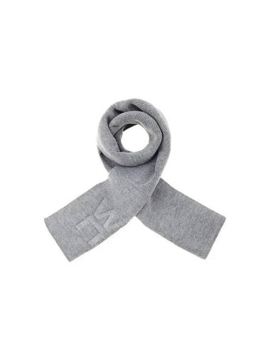 Debossed logo knit scarf melange gray 271453 - ALEXANDER WANG - BALAAN 1