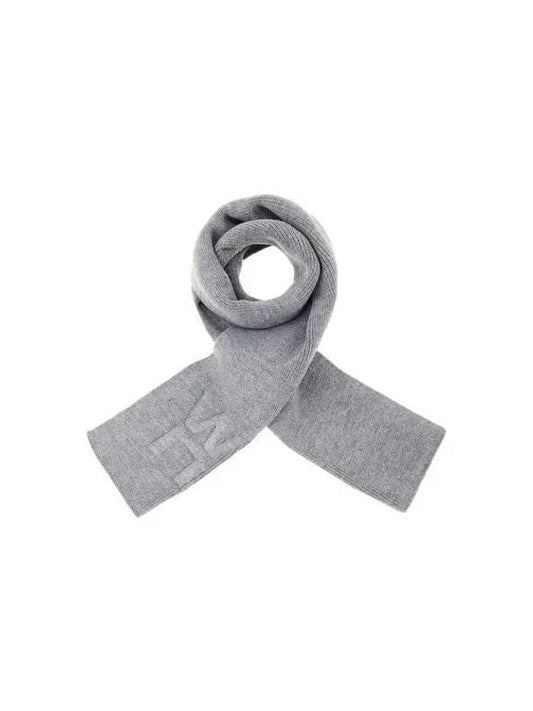 Debossed logo knit scarf melange gray 270805 - ALEXANDER WANG - BALAAN 1