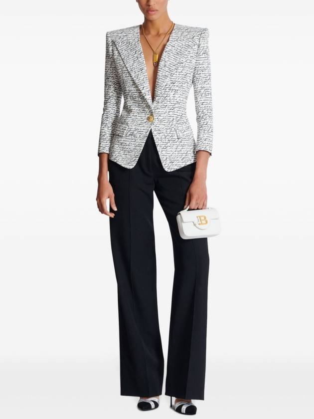 1 Button Love Letter Print Jacket White - BALMAIN - BALAAN 3