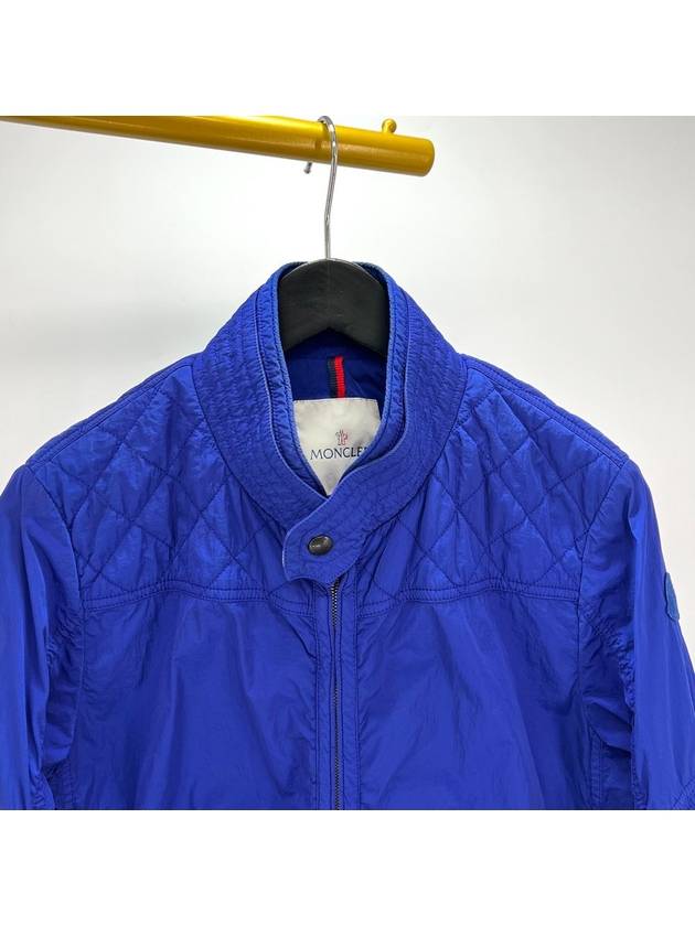 Logo patch windbreaker jacket blue size 1 - MONCLER - BALAAN 4