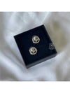 CC Logo Round Crystal Earrings Silver - CHANEL - BALAAN 4