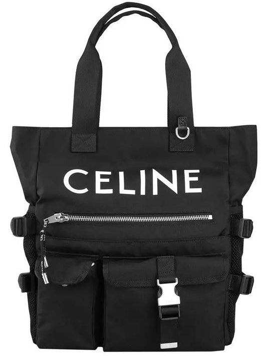 Nylon Logo Print Tote Bag Black - CELINE - BALAAN 2