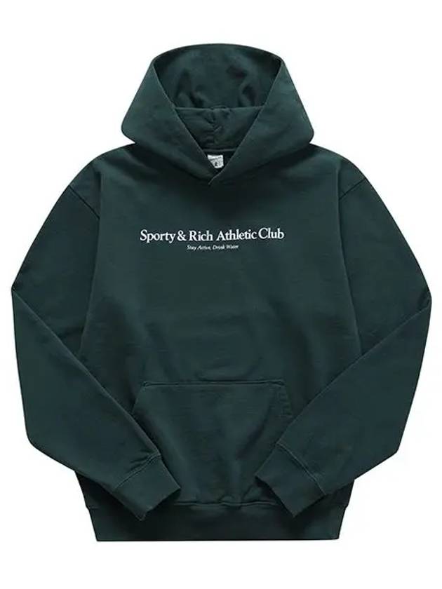 Athletic Club Logo Cotton Hoodie Dark Green - SPORTY & RICH - BALAAN 3