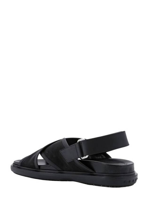 Logo Patch Crossover Sandals Black - MARNI - BALAAN 4