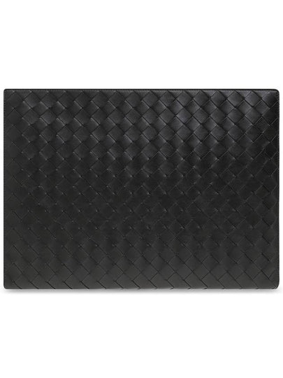 Intrecciato Zipper Leather Clutch Bag Black - BOTTEGA VENETA - BALAAN 2