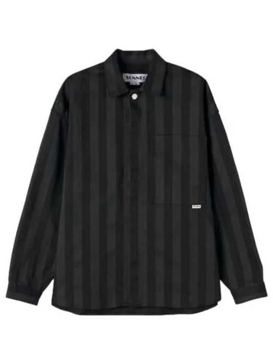 Overfit striped shirt black - SUNNEI - BALAAN 1