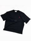 Small Heart Logo Boxy Fit Short Sleeve T-Shirt Black - AMI - BALAAN 10