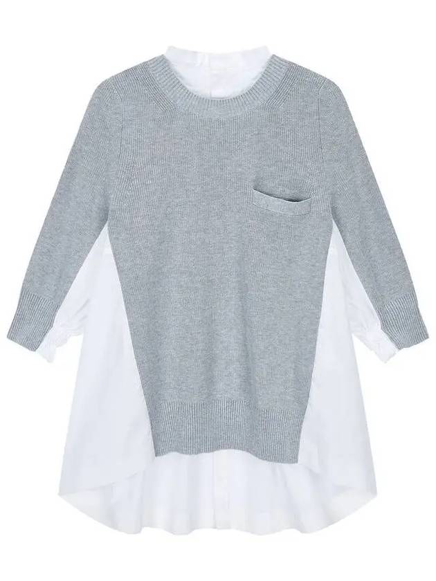 Back buttonup color scheme knit light gray 270059 - SACAI - BALAAN 1