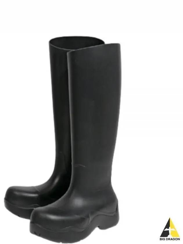 Puddle Rubber High Rain Boots Black - BOTTEGA VENETA - BALAAN 2