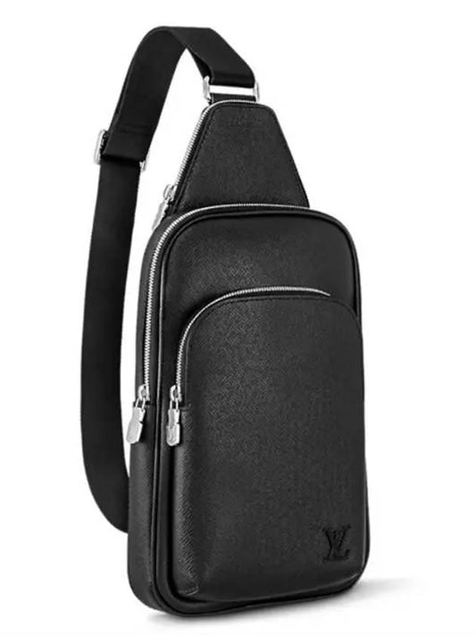 Men's Avenue Logo Patch Sling Bag Black - LOUIS VUITTON - BALAAN 2