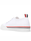 Striped Trim Lace-up Low Top Sneakers White - THOM BROWNE - BALAAN 4