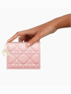 Lady Cannage Small Lambskin Half Wallet Antique Pink - DIOR - BALAAN 8