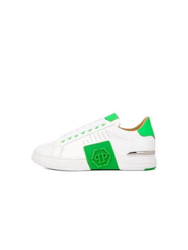 Men's side punching hexagon sneakers white 270406 - PHILIPP PLEIN - BALAAN 1