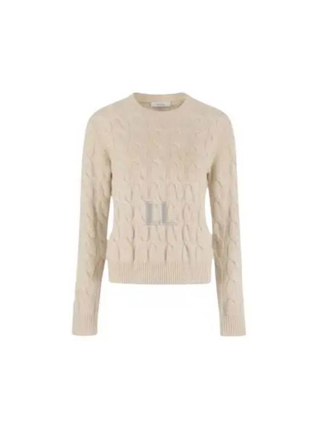 Women's Edipo Cable Cashmere Knit Top Beige - MAX MARA - BALAAN 2