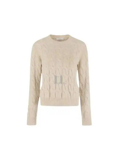 Women's Edipo Cable Cashmere Knit Top Beige - MAX MARA - BALAAN 2