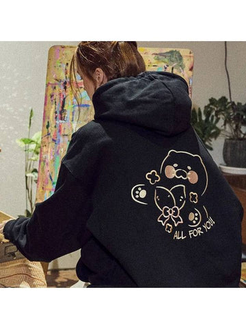 CPGN Kakao Friends Chunsik Pop Hoodie Black - CPGN STUDIO - BALAAN 1