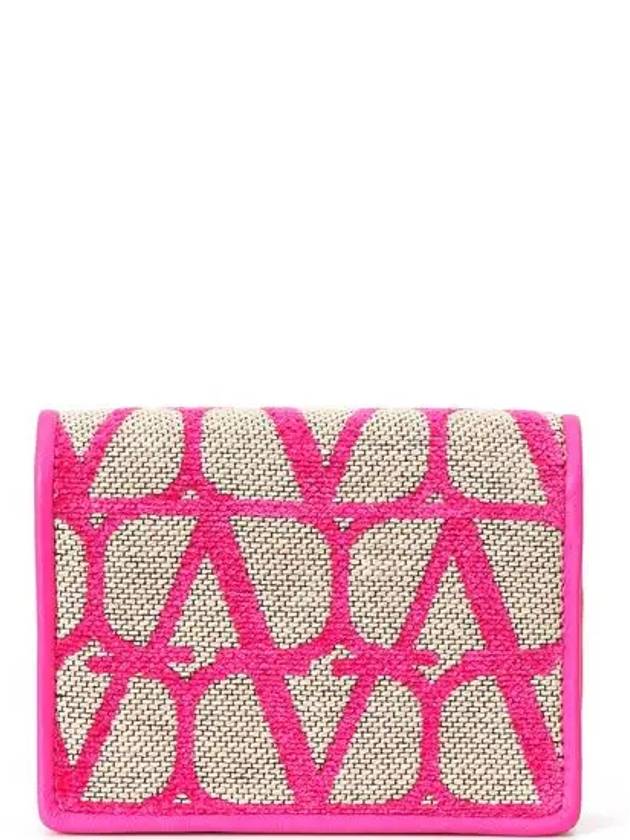 Toile Iconographe Half Wallet Pink - VALENTINO - BALAAN 2