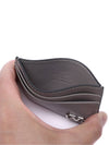 V Logo Calf Leather Card Wallet Grey - VALENTINO - BALAAN 7