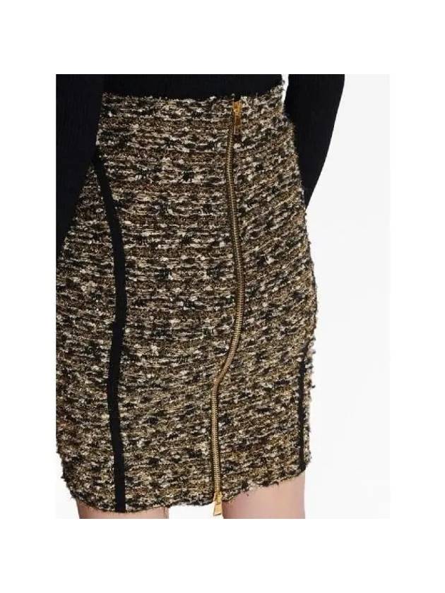 Women's Lurex Tweed A-Line Skirt Gold - BALMAIN - BALAAN 6