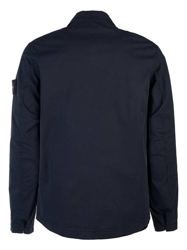 Supima Cotton Twill Stretch-TC Jacket Navy Blue - STONE ISLAND - BALAAN 4